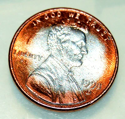 1998 D LINCOLN CENT ERROR COIN - CLOSE AM & ER UNPLATED CENTER  RARE - Image 1 of 4