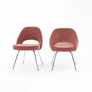 2022 Eero Saarinen for Knoll Armless Side Dining Chair in Pink Mohair 4x Avail - Picture 1 of 12