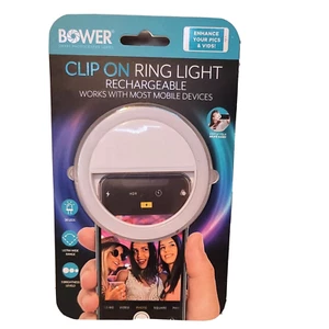 Bower wiederaufladbares Clip-On 36 LED Ringlicht/für Smartphones NEU - Bild 1 von 2