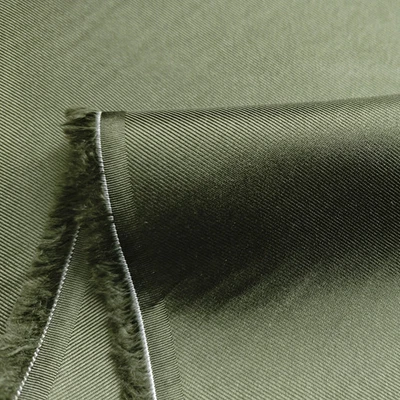 39 Inch X 45 Inch 14 Momme Army Green Silk Twill Fabric For Gown Scarves Ties - Image 1 of 4