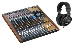 Tascam Model 16 Analog Mischpult Set 14-Kanal Mixer 16-Spur-Recoder Kopfhörer - Bild 1 von 11