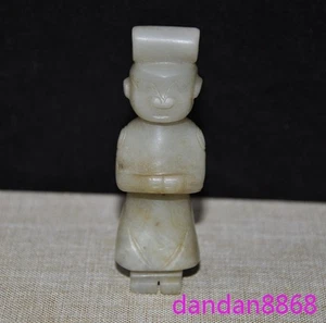Estatua de la gente Feng Shui sacrificio tallado jade hetiano dinastías antiguas de China de 3" - Imagen 1 de 6