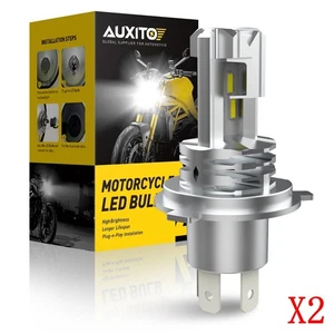 For Motorcycle H4 LED Beam Hi/Lo Front Light Bulb Super Bright Headlight 2Set - Picture 1 of 8