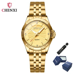 CHENXI 050A Luxus Gold Dress Watches Edelstahl Unikat Golden Business - Bild 1 von 15