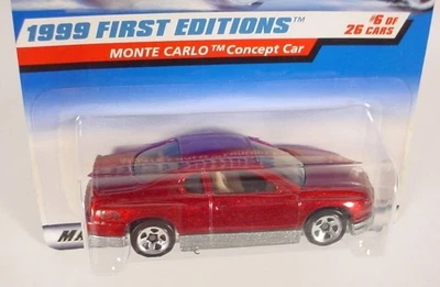 HOT WHEELS 1999 FIRST EDITIONS MAROON MONTE CARLO CONCEPT CAR # 910 - Image 1 of 2