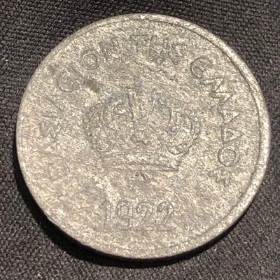 Moneda de aluminio de 10 leptas Grecia 1922 - en muy buen estado (muy buen) Foto 1 de 4