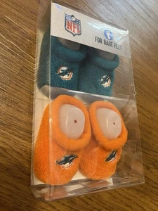 Miami Dolphins Logo Baby Booties Slippers- For Bare Feet NB - Picture 1 of 4