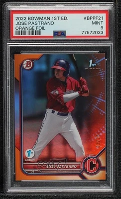 2022 Bowman 1st Edition Orange Foil /25 Jose Pastrano #BPPF-21 PSA 9 MINT - Image 1 of 2