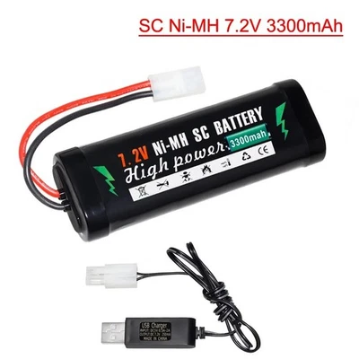 7.2V 3300mAh NiMH Battery Tamiya Connector for RC HPI Losi Kyosho Car + Charger - Image 1 of 4