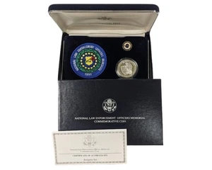 1997 US Mint Law Enforcement Officers Memorial Proof Silver Dollar Coin S$1 OGP - Picture 1 of 1