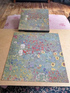 Springbok FARM GARDEN WITH SUNFLOWERS 500 Piece Puzzle COMPLETE Gustav Klimt Vtg - Picture 1 of 6