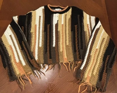 Suéter para mujer ZARA multicolor con flecos de ganchillo talla S    Foto 1 de 4