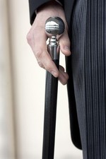 Silver Top Walking Cane by Tails and the Unexpected. Tapered cane with ball top