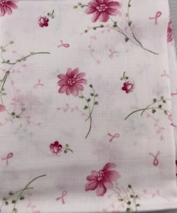 Pink Floral Pattern Fabric By Cranston Village 100% Cotton 1/4 Yard - Picture 1 of 4