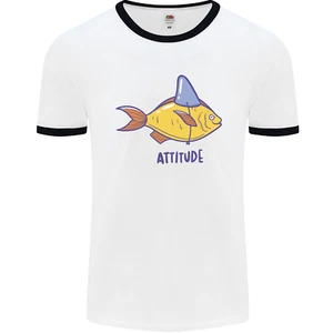 Maglietta da uomo Goldfish Attitude Great Shark Wannabe con lotta - Foto 1 di 9