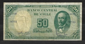 CHILE - Billete BILLETE 1960 1961 50 PESOS USADO - Imagen 1 de 1