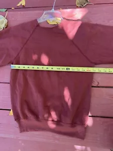 Vintage Blank Blood Orange Sweatshirt XS SMALL Crewneck 40s 50s 60s 70s 80s - Picture 1 of 8
