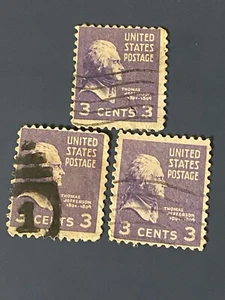 1938 Thomas Jefferson 3-Cent United States Postage Stamp. - Imagen 1 de 1