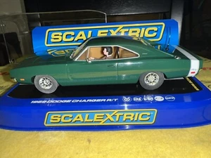 Scalextric C3064 Dodge Charger R/T Green 1/32 Slot Car w/lights NEW & PRISTINE! - Picture 1 of 11
