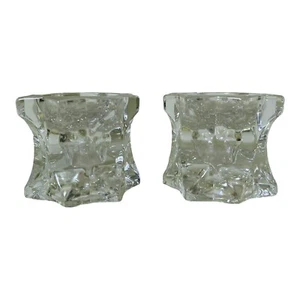 Elegant Glass Candlesitck Holders Set - Crystal Glass - Never Used - Picture 1 of 8