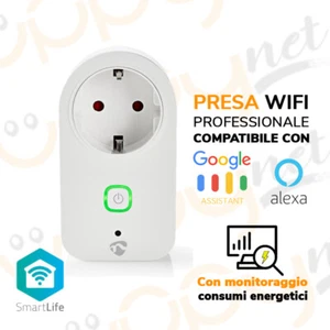 Presa Wifi Spina domotica monitor consumo energia Alexa Google home Schuko 16A - Foto 1 di 4