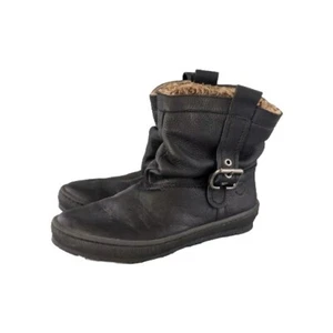 Neu Ca' Shott Copenhagen Biker Style Fell gefütterte Stiefel UK 7 EUR 41 schwarz Leder - Bild 1 von 6