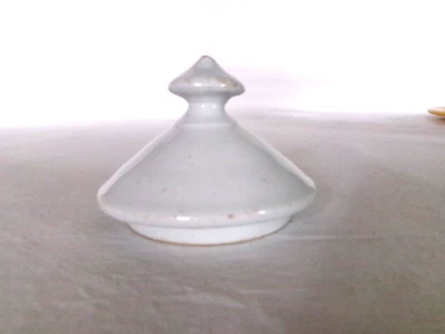 Antique White IRONSTONE SUGAR BOWL LID #1 - Plain Uplift - Lid Only - Image 1 of 4