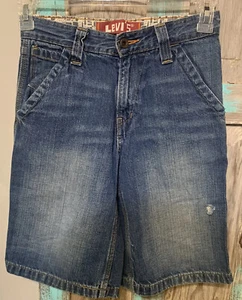 Vintage Levi’s Boys Carpenter Size 12 Regular W26 Jean Shorts Denim Distressed - Picture 1 of 7