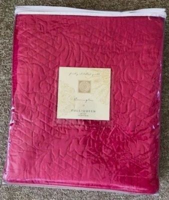Stitched Quilt by Carrington - FULL/QUEEN -  Pink - NEW  IN PACKAGE - Beautiful! - Image 1 of 3