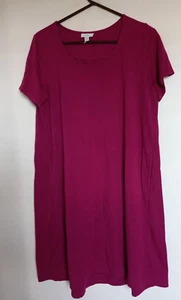 J.Jill Mujer Vestido Talla M Línea Cambio Vestido Bolsillos Laterales Magenta Oscuro - Imagen 1 de 4