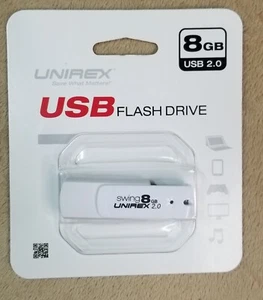 NEW Unirex 8GB Swing USB 2.0 Flash Drive - White - Picture 1 of 1