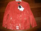 NEW Bradley by Bradley Bayou 100% Genuine Leather Jacket 1X Red women