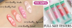 4 x tubes of gloss balm Miss Sporty really me apricot coral nude pink - Picture 1 of 5