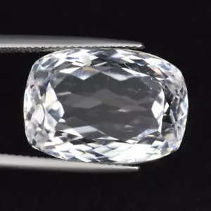 26.74 ct TOP LUSTROUS_COLORLESS NATURAL SPODUMENE KUNZITE Cushion See Vdo JUL - Picture 1 of 3