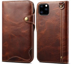 for iPhone14plus 14Pro Max 15 13 12 Case Genuine Leather Flip Wallet Case Cover - Photo 1 sur 33