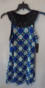 Women's/Junior's Vintage Blue & White Circle & Square Rampage Dress Size 5 - Picture 1 of 6