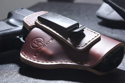 Funda De Cuero Para Pistola Transporte Oculta Protector Glock Beretta Sig Brown - Image 1 of 4