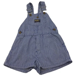 Vintage OshKosh B’Gosh Boys Striped Vestbak Shortalls Overalls Size 5 USA Made - Picture 1 of 11