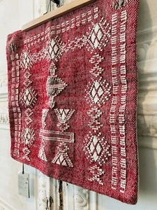 New West Elm Handcrafted Throw Pillow Shams Home Decor Unique Red Kilim Textile - Picture 1 of 5