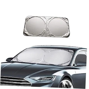 Car Windshield Sun Shade with Storage Pouch, Auto Sun X-Large 65.7×37.4in - Picture 1 of 7