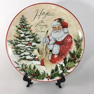BEAUTY OF HOPE Santa Christmas Plate Susan Winget - Picture 1 of 2