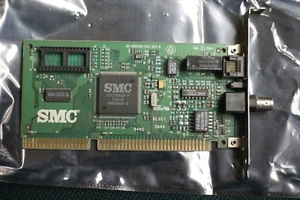 SMC 83C795QF ELEC1 16 bit AT ISA Network Card with BNC and Rj45 ethernet NIC - Picture 1 of 6