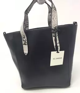 Borsa donna KC Jagger in pelle nera piccola con cerniera superiore 5956 - Foto 1 di 5