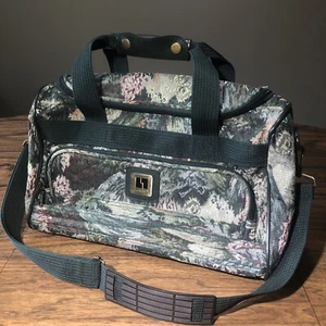 Vintage Travel Carry On Overnight Bag Floral Tapestry Shoulder Weekender Train - Picture 1 of 12