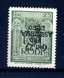 EGEO (Emiss. Gen.) - 1943 - "Pro assistenza Egeo" - 25 + 25 c. - Sovr. capovolta - Imagen 1 de 1