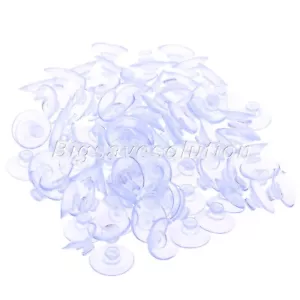 100pcs Clear Suction Cup Sucker Holder 20mm Wall Fridge Hook Hanger Rubber HQ - Picture 1 of 12