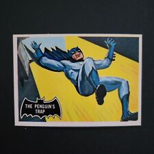 1966 TOPPS BATMAN - Black Bat #16 "The Penguin's Trap" Card (1989 reissue) Sharp