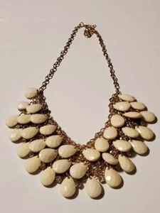 Simple addition bib tear drop chain necklace 18"  D51 - Picture 1 of 10