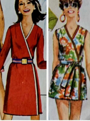 1960s Midi Mini Wrap Dress Pinafore Simplicity Sewing Pattern 7760 - Image 1 of 3
