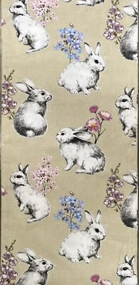 Martha Stewart Hydrangea Bunny Rabbit Spring Cloth Table Runner 14” X 72” - Image 1 of 2